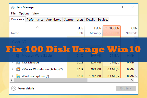 disk 100 usage windows 10 solved
