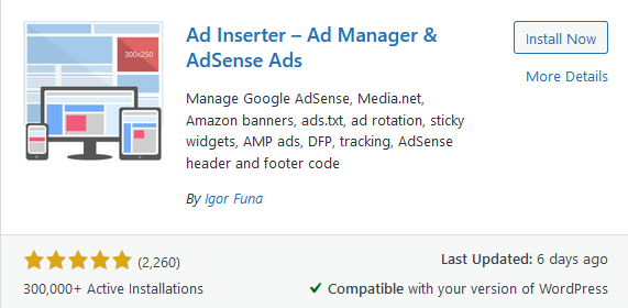 Install and Activate Ad Inserter
