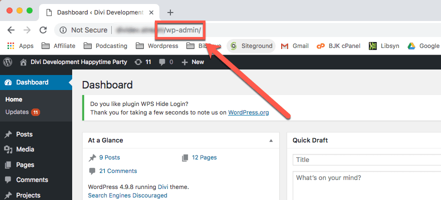 What is my WordPress admin login URL?