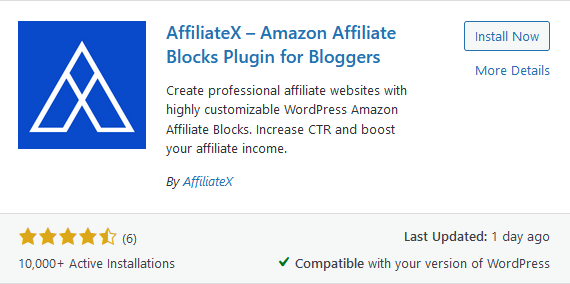 AffiliateX – Amazon Affiliate Blocks Plugin for Bloggers