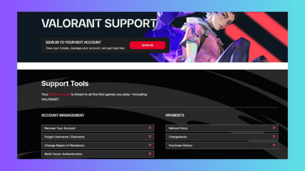 Contact Riot Support valorant support