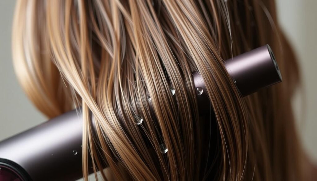 Dyson Airwrap on wet hair