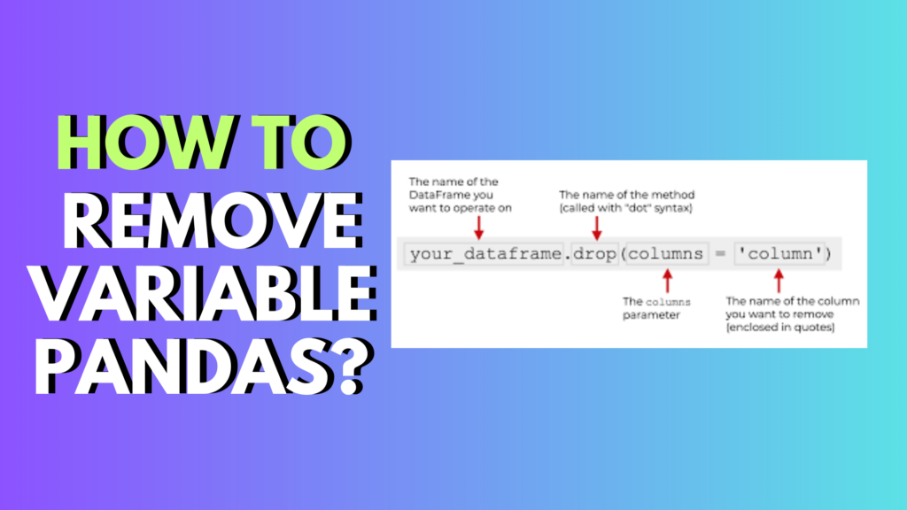 How to remove variable pandas?