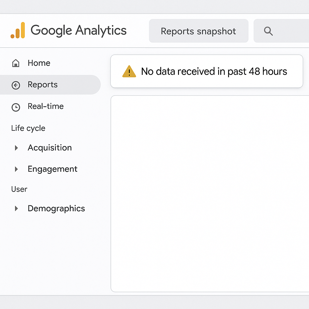 Why Google Analytics Shows No Data Received in Past 48 Hours