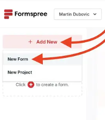 add a form with Formspree